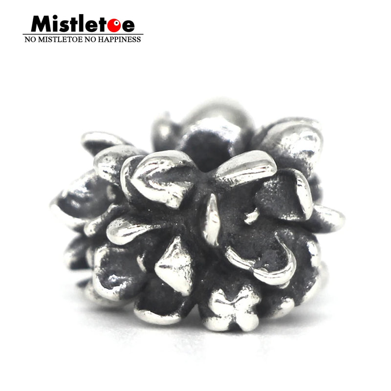 925 Sterling Silver Mistletoe Flower Cluster Hyacinth Charm Bead