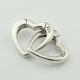 Mistletoe 925 Silver Heart Lock Lobster Clasp for European Troll Bracelets