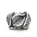 925 Sterling Silver Mistletoe Leaf Charm Bead for Bracelet