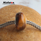 925 Sterling Silver Tiger Eye Stone Charm Bead for European Bracelet