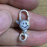 925 Sterling Silver Smiley Face Mistletoe Charm for Bracelet