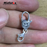 925 Sterling Silver Smiley Face Mistletoe Charm for Bracelet