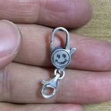 925 Sterling Silver Smiley Face Mistletoe Charm for Bracelet