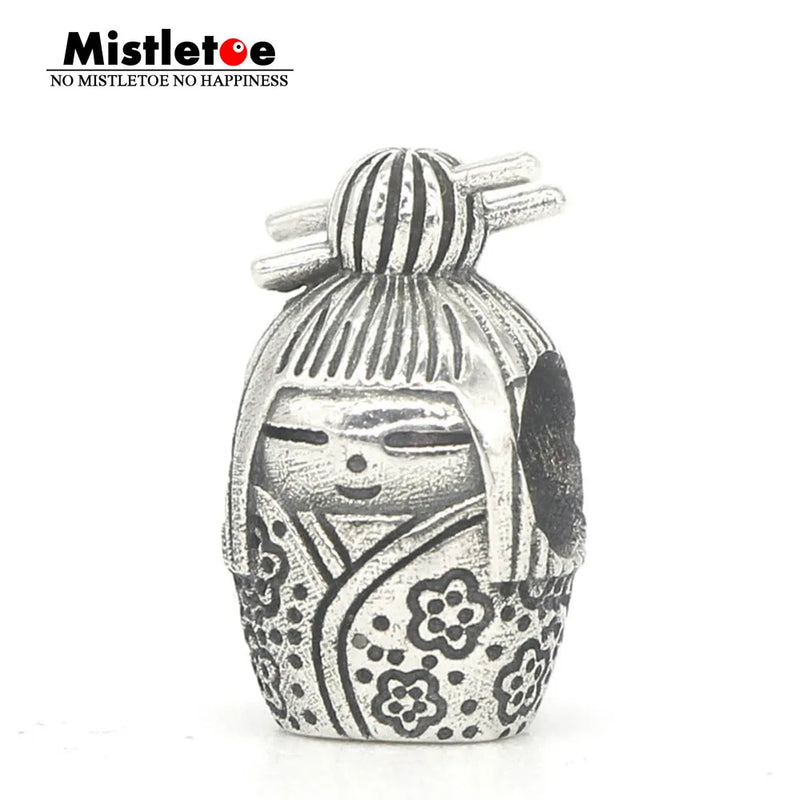 925 Sterling Silver Mistletoe Scorpion Doll Charm Bead for Bracelet