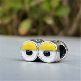 Sterling Silver Cartoon Eyes Charm Bead