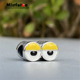 Sterling Silver Cartoon Eyes Charm Bead