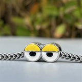 Sterling Silver Cartoon Eyes Charm Bead