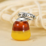 925 Silver Halloween Candy Corn Charm Pendant