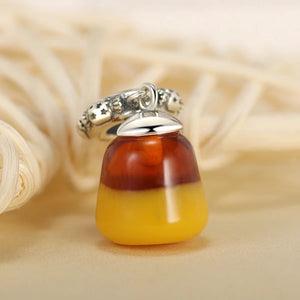 925 Silver Halloween Candy Corn Charm Pendant