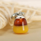 925 Silver Halloween Candy Corn Charm Pendant