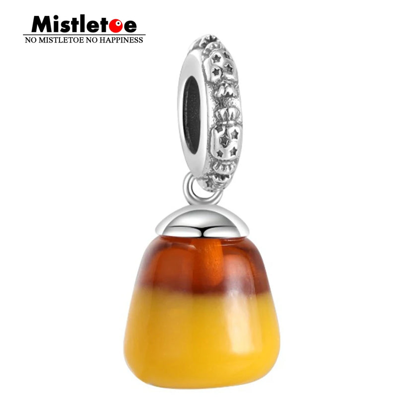 925 Silver Halloween Candy Corn Charm Pendant
