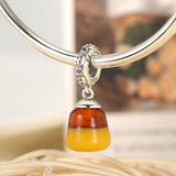925 Silver Halloween Candy Corn Charm Pendant