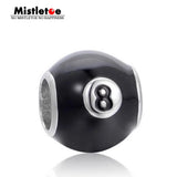 925 Sterling Silver Enamel Number 8 Charm Bead for Jewelry Making