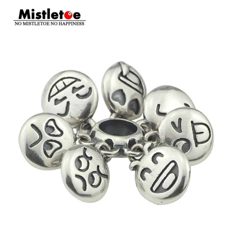 Mistletoe 925 Silver Faces Spacer Charm Bead European Bracelet
