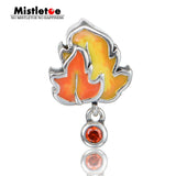 Sterling Silver Red Maple Leaf Charm Pendant
