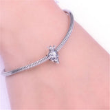 Sterling Silver Skull with Crown Charm Bead for Bracelet