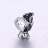 Sterling Silver Skull with Crown Charm Bead for Bracelet