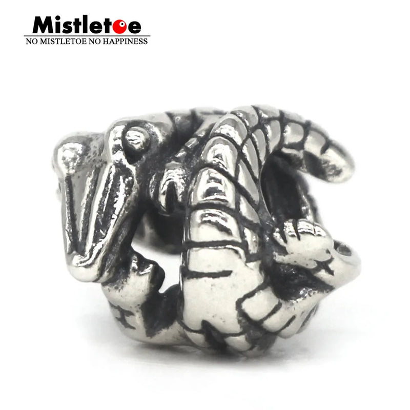 Sterling Silver Crocodile Charm Bead for Bracelet