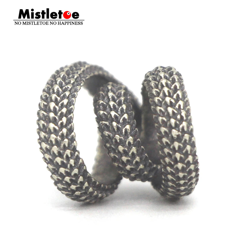 Mistletoe Sterling Silver Dragon Scale Charm Bead
