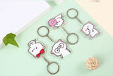 Mitao Cat Acrylic Keychain Peach Cat Schoolbag Ornaments Charm Keyring