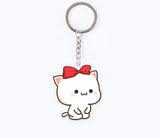 Mitao Cat Acrylic Keychain Peach Cat Schoolbag Ornaments Charm Keyring