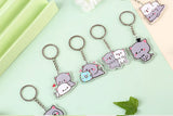 Mitao Cat Acrylic Keychain Peach Cat Schoolbag Ornaments Charm Keyring