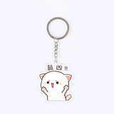 Mitao Cat Acrylic Keychain Peach Cat Schoolbag Ornaments Charm Keyring