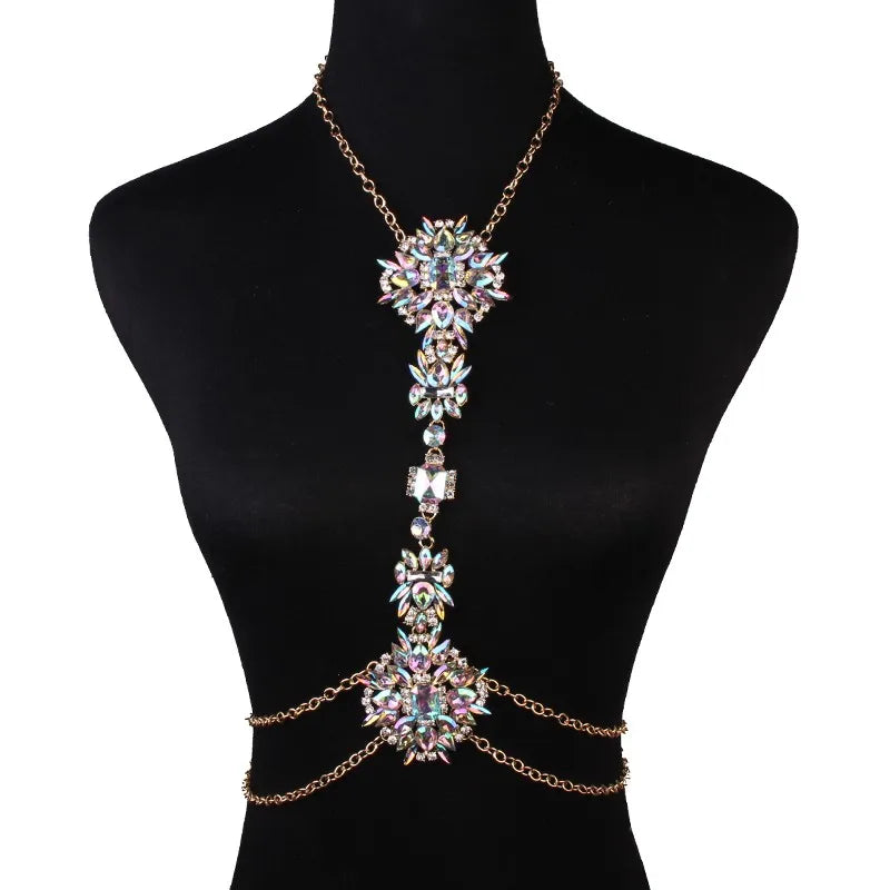 Crystal Body Chain Necklace Charm Women DIY Party Statement Jewelry