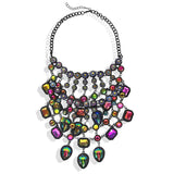 Adjustable Punk Metal Crystal Choker Necklace Women