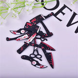 10/12pcs Bloody Scissors Dagger Resin Charms for DIY Jewelry Making