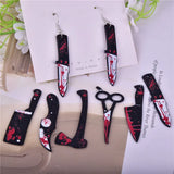 10/12pcs Bloody Scissors Dagger Resin Charms for DIY Jewelry Making