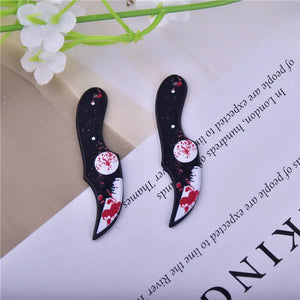 10/12pcs Bloody Scissors Dagger Resin Charms for DIY Jewelry Making