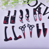 10/12pcs Bloody Scissors Dagger Resin Charms for DIY Jewelry Making