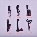 10/12pcs Bloody Scissors Dagger Resin Charms for DIY Jewelry Making