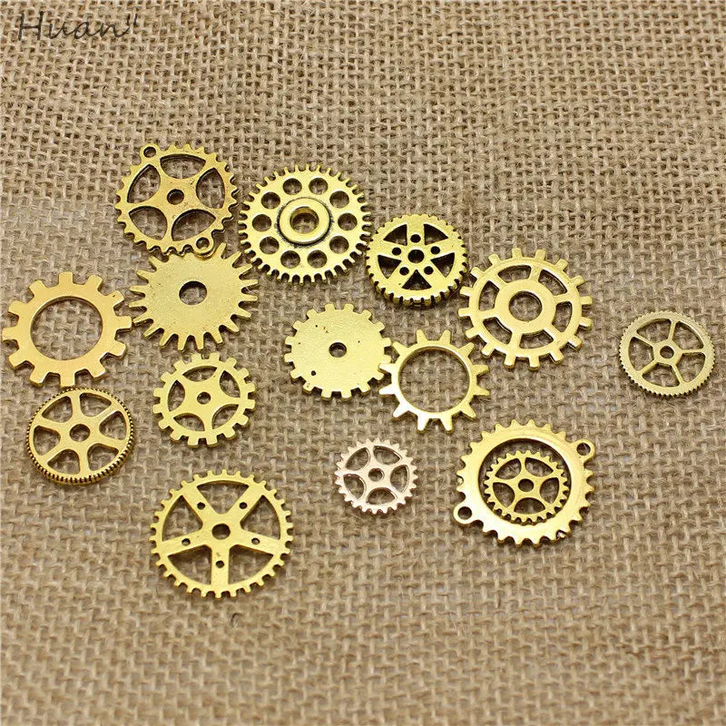 100 Vintage Steampunk Gear Charms for DIY Jewelry Making