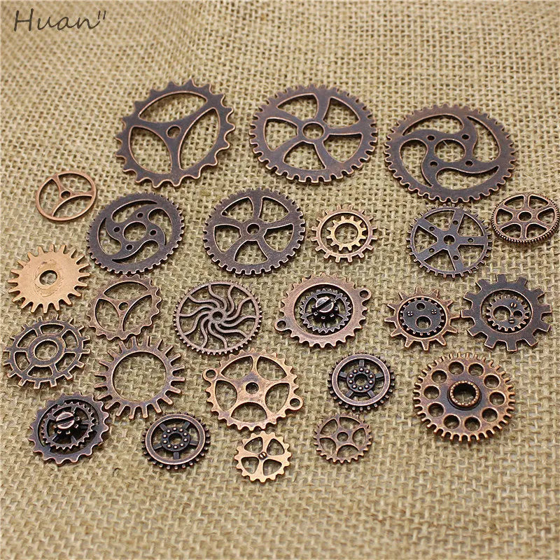 100 Vintage Steampunk Gear Charms for DIY Jewelry Making