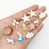 100pcs Enamel Plated Dangle Charms for Jewelry Making