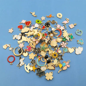 100pcs Enamel Plated Dangle Charms for Jewelry Making