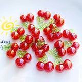 10pcs Acrylic Cherry Fruit Earring Charms Red Pink Cherries Pendant