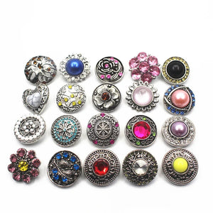 10pcs Alloy Snap Buttons Rhinestone Elephant Fit Women Snap Bracelets