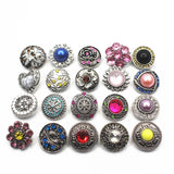 10pcs Alloy Snap Buttons Rhinestone Elephant Fit Women Snap Bracelets