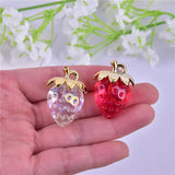 10pcs 3D Strawberry & Red Fruit Resin Charms Earring DIY Jewelry Accessories