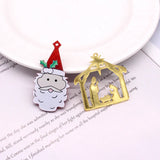10pcs Big Acrylic Santa Claus Keychain Charms Christmas Pendant DIY Jewelry