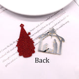 10pcs Big Acrylic Santa Claus Keychain Charms Christmas Pendant DIY Jewelry
