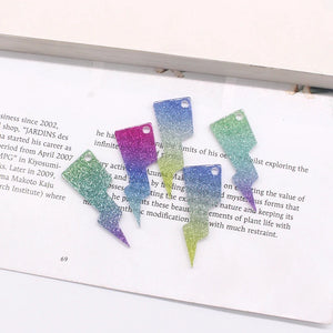 10pcs Gradient Lightning Earring Charms Acrylic Pendant DIY Jewelry Making
