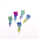 10pcs Gradient Lightning Earring Charms Acrylic Pendant DIY Jewelry Making