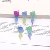 10pcs Gradient Lightning Earring Charms Acrylic Pendant DIY Jewelry Making