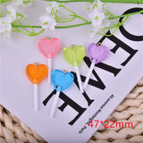 10pcs Bling Glitter Heart Lollipop Resin Charms for Jewelry Making