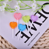 10pcs Bling Glitter Heart Lollipop Resin Charms for Jewelry Making