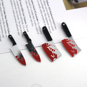 10pcs Double Sided Acrylic Bloody Halloween Dagger Charms for Jewelry Making